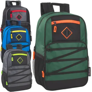 19 Inch Double Zippered Bungee Backpacks With Laptop Section - Boys