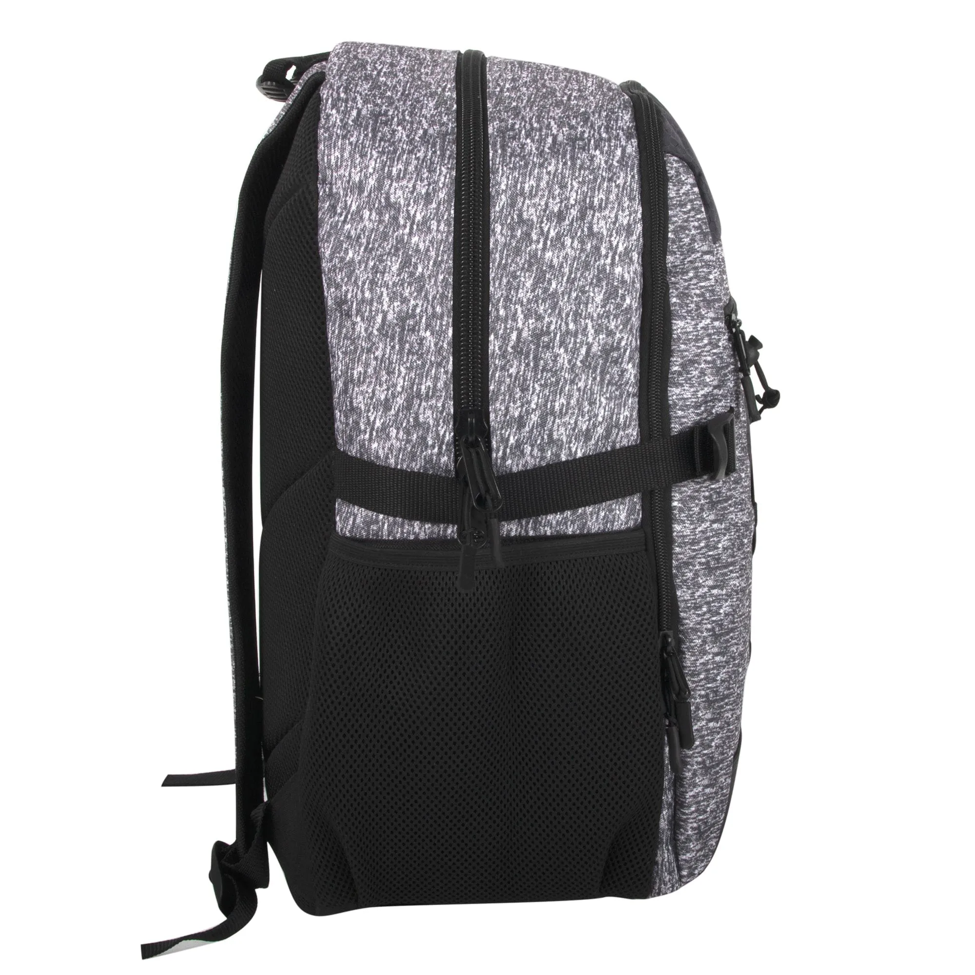 19 Inch Mountain Edge Heather Bungee Cord Backpack With Padded Laptop Section