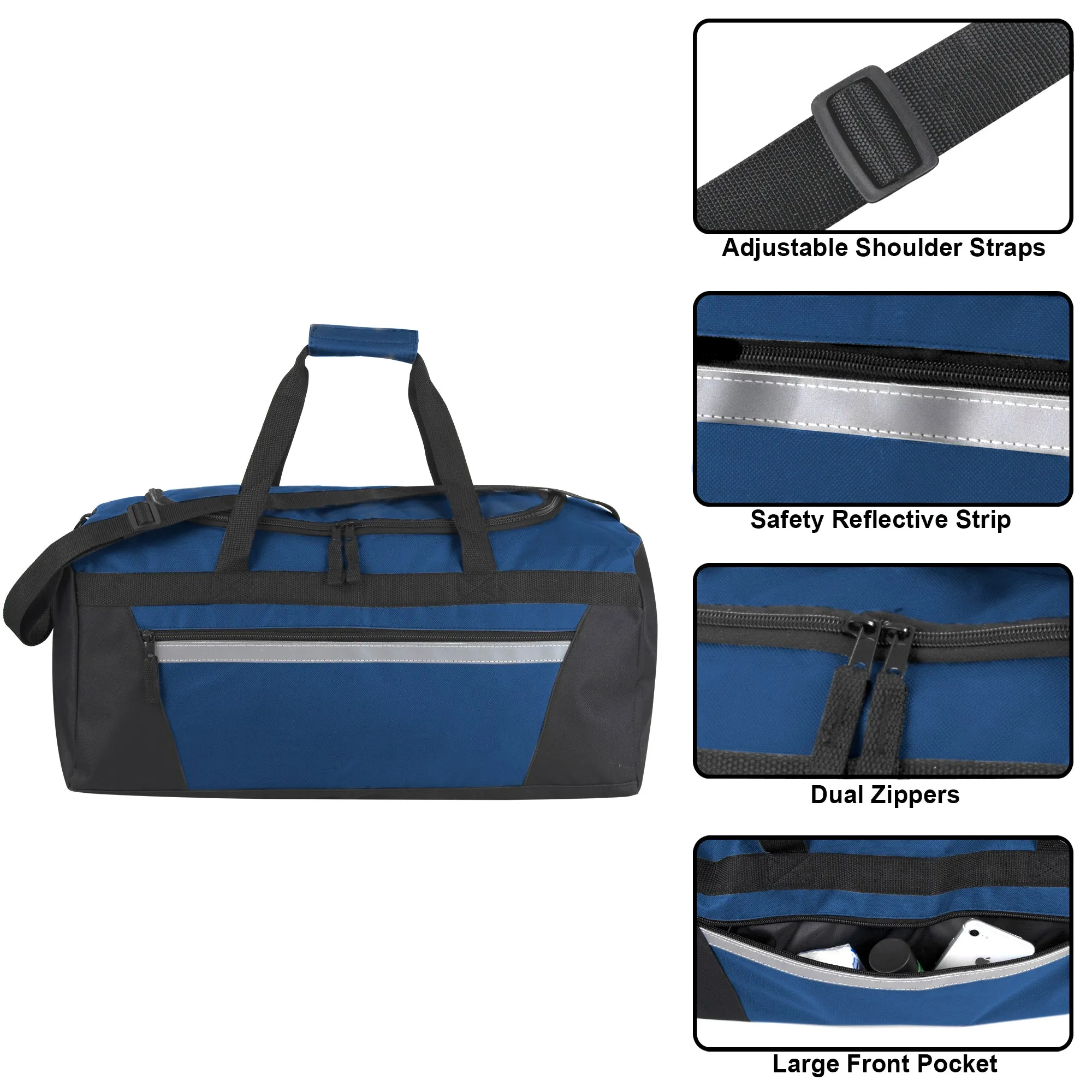 56cm Duffel Bag Large 43L Capacity - Navy Blue