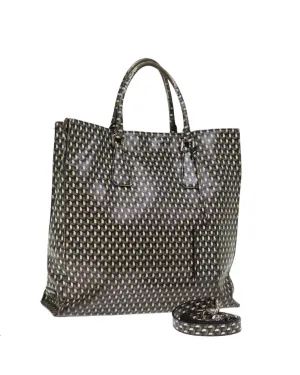 Black Saffiano Leather Tote Bag with Shoulder Strap