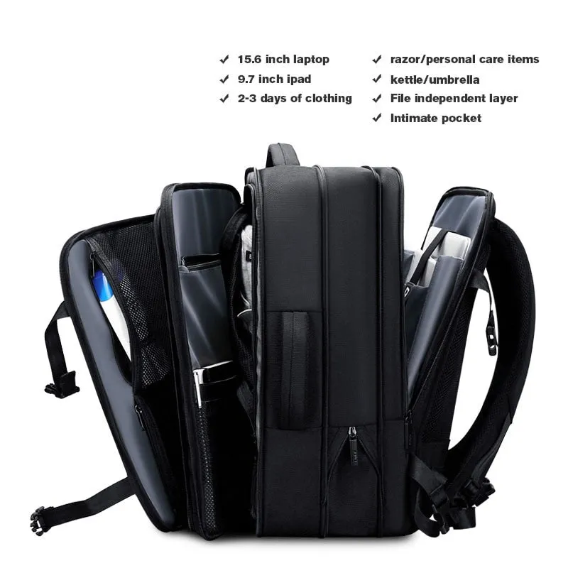 Business Travel Backpack Carry-on 39L Laptop Bag Expandable Backpack Waterproof Outdoor Backpack