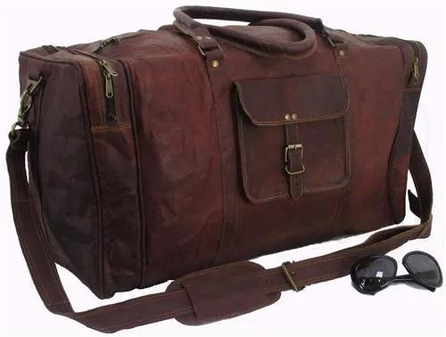 Classy Designs Leather Travel Bag Holdall Duffel Flight Cabin Bag Overnight duffel Weekend Bag