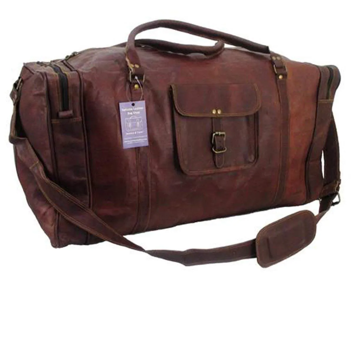 Classy Designs Leather Travel Bag Holdall Duffel Flight Cabin Bag Overnight duffel Weekend Bag