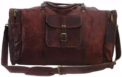 Classy Designs Leather Travel Bag Holdall Duffel Flight Cabin Bag Overnight duffel Weekend Bag