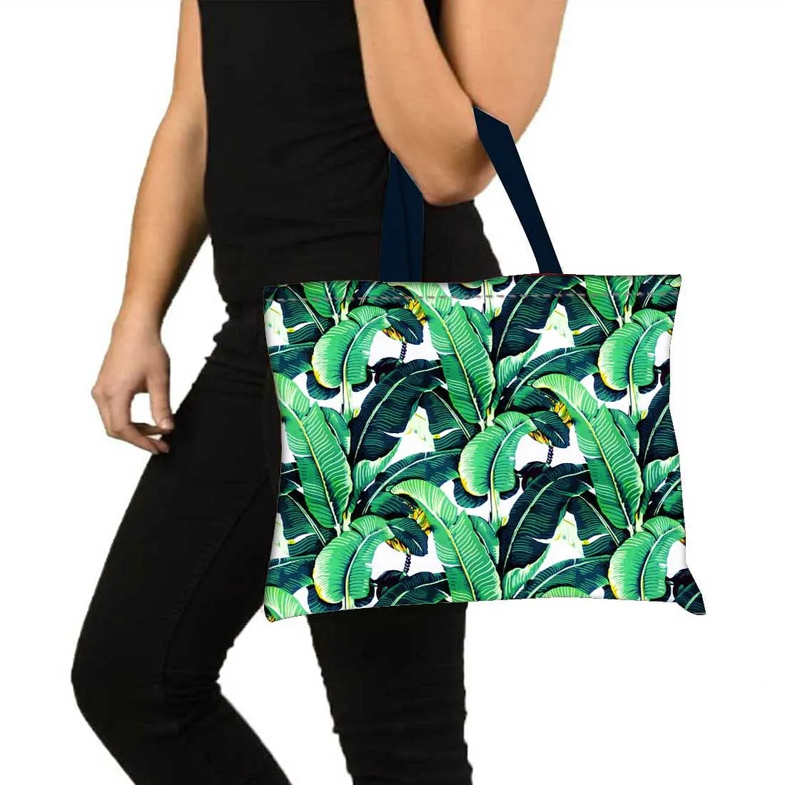 Designer Tote Bag With Zip Beach Gym Travel Bags -  Banana Leaves