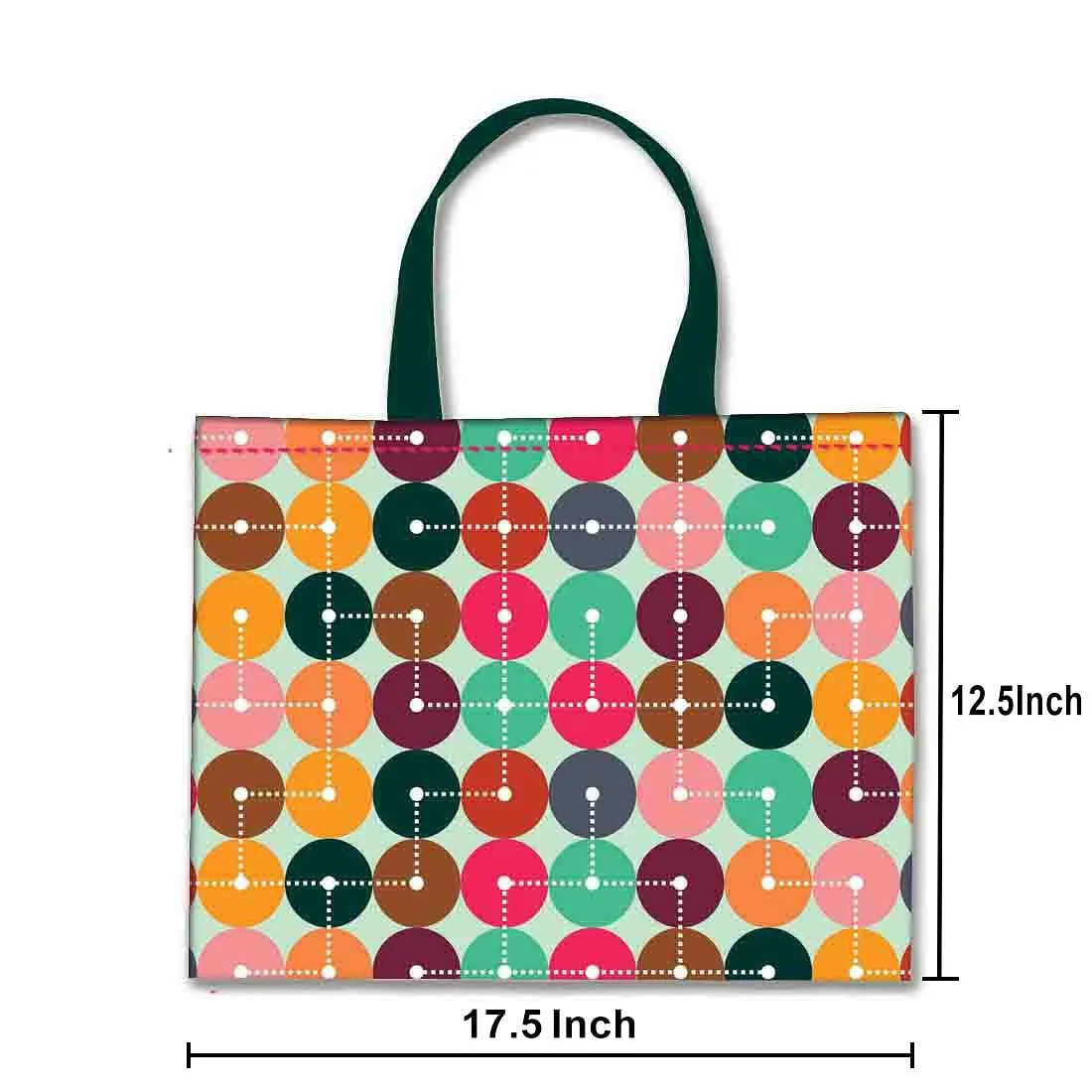 Designer Tote Bag With Zip Beach Gym Travel Bags -  Circle Pattern