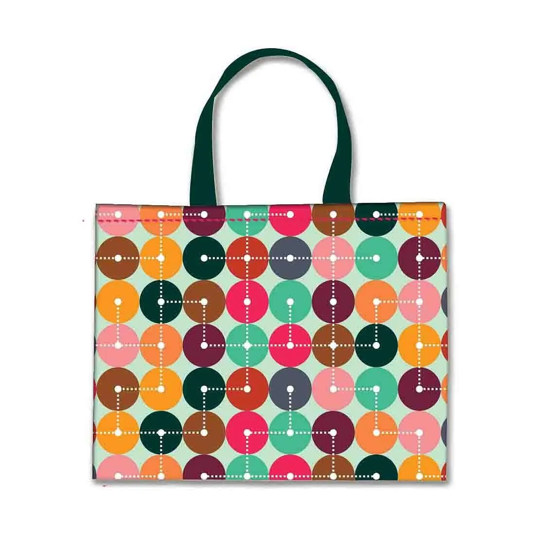 Designer Tote Bag With Zip Beach Gym Travel Bags -  Circle Pattern