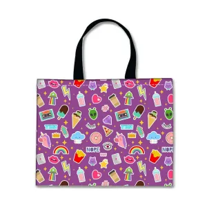 Designer Tote Bag With Zip Beach Gym Travel Bags -  Cute Rainbow