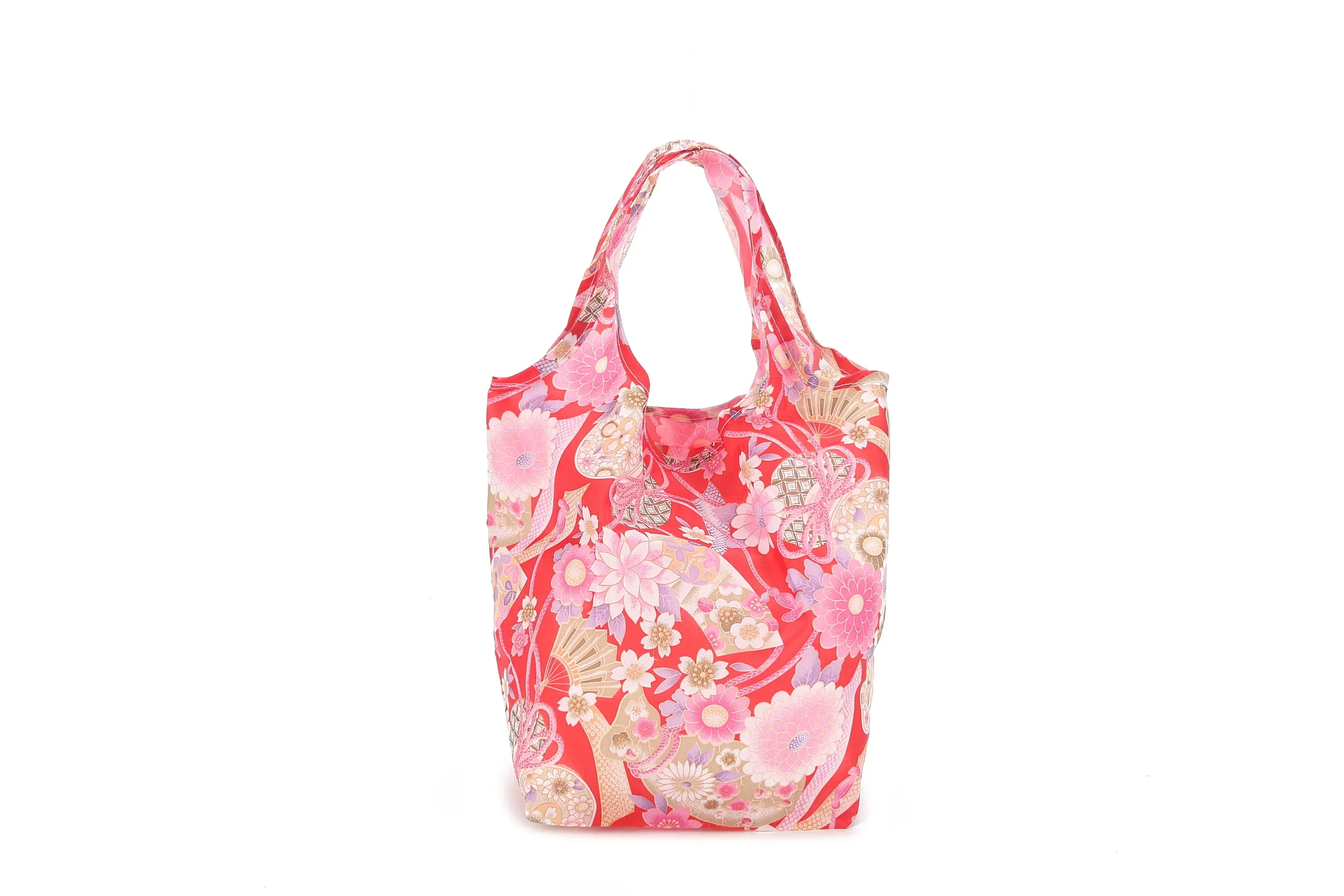 Foldable Bag Joy Asian Flower Red