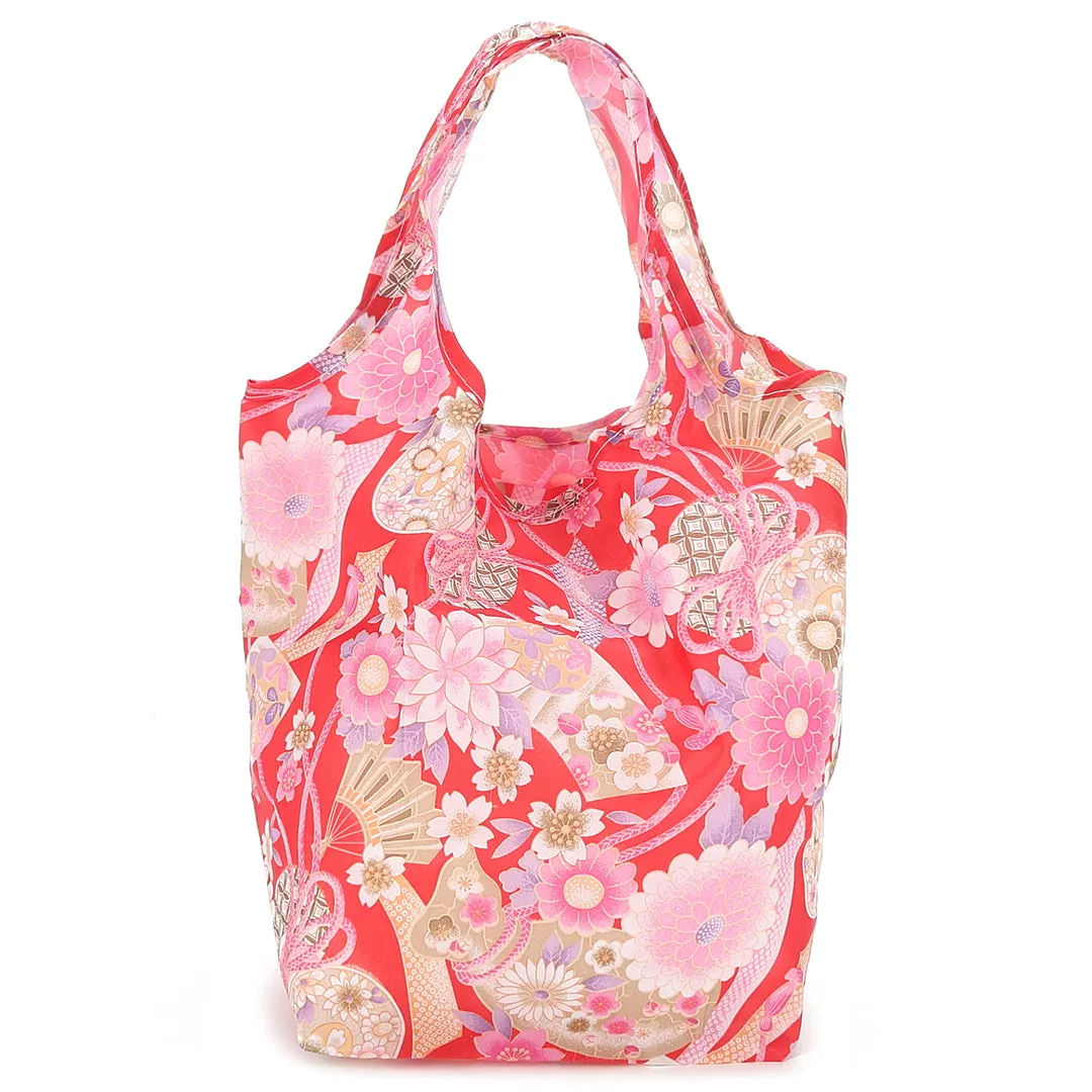 Foldable Bag Joy Asian Flower Red