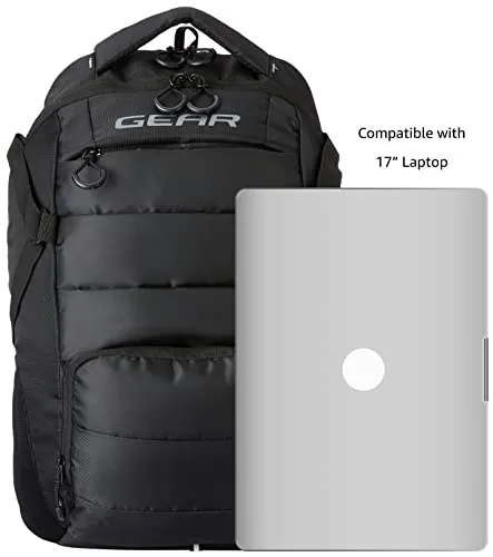 Gear Aspire Water-Resistant Laptop Backpack - Medium 30L for Men and Women, Black