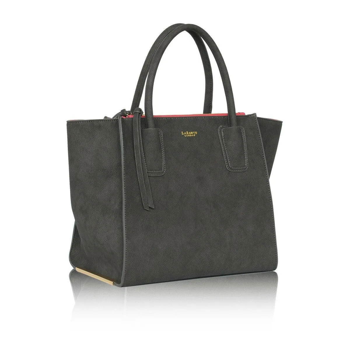 Grey - Demi Winged Faux Leather Bag