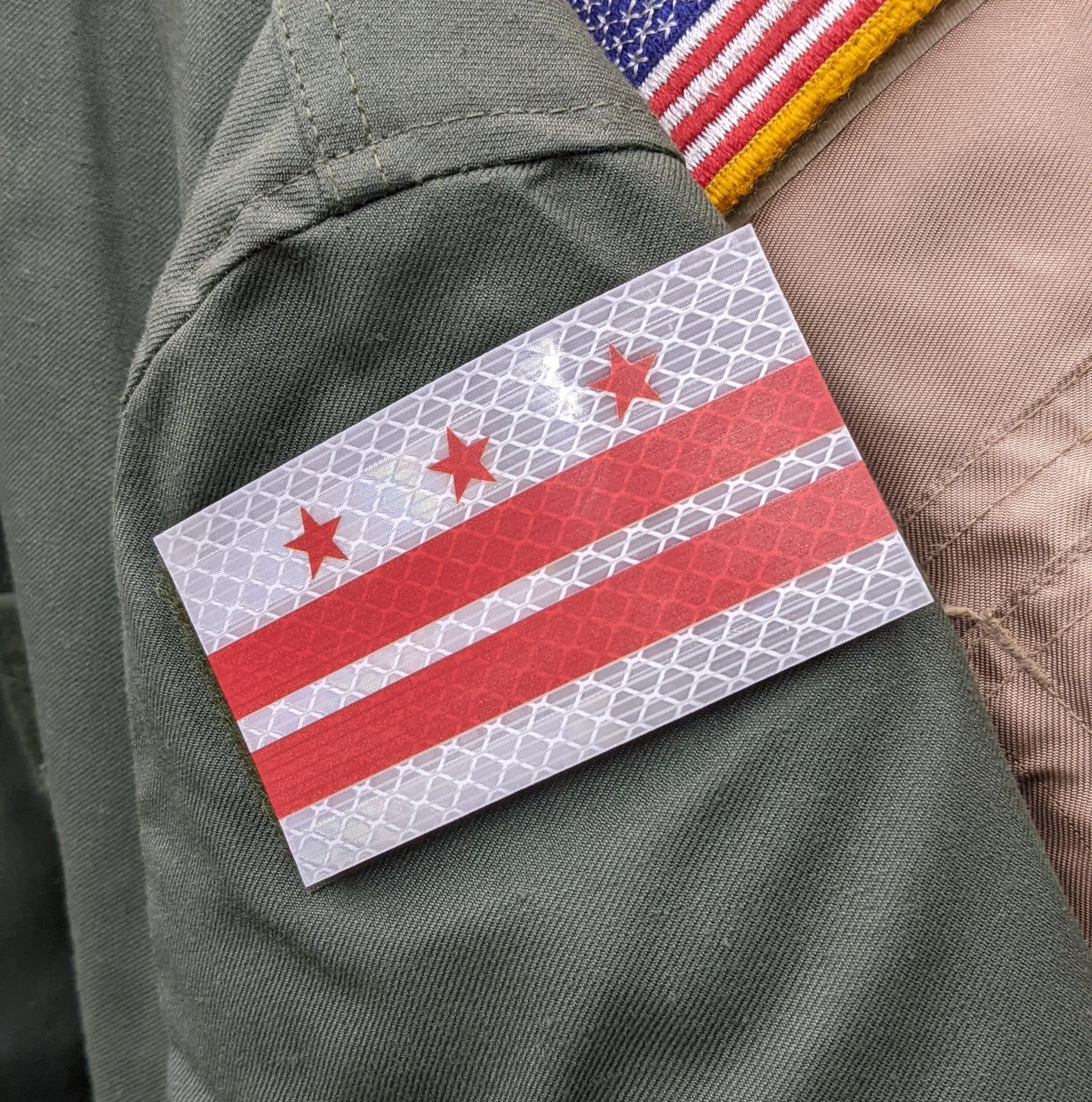 Infrared Reflective District of Columba DC Flag Patch