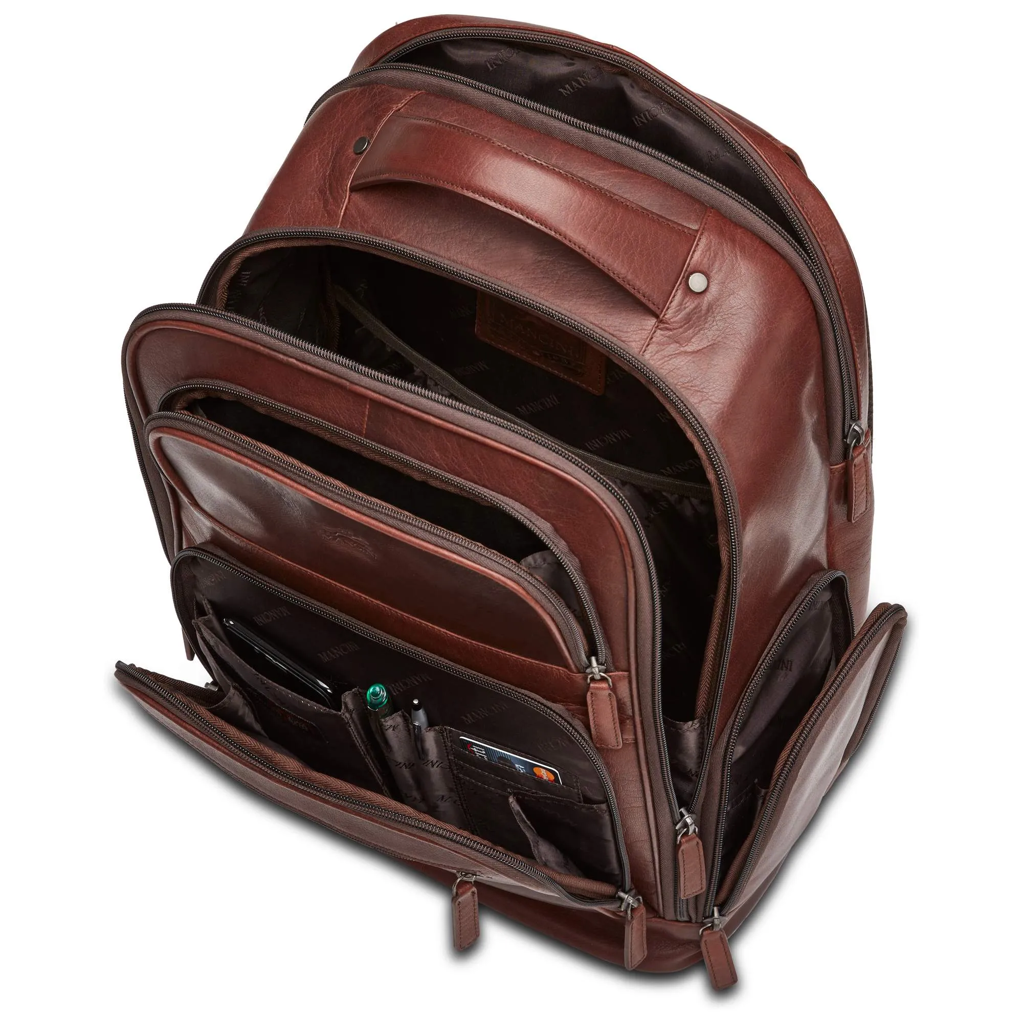 Mancini Leather Backpack for 15.6'' Laptop