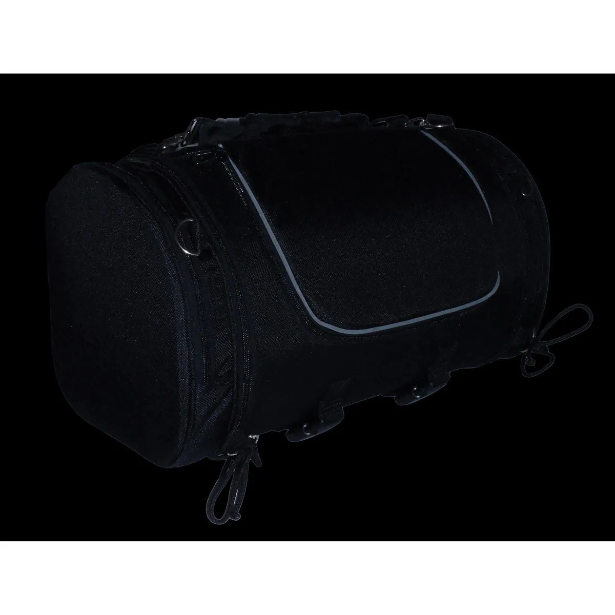 Milwaukee Performance SH683 Large Black Textile Duffel Style Motorcycle Sissy Bar Bag with Carry Strap