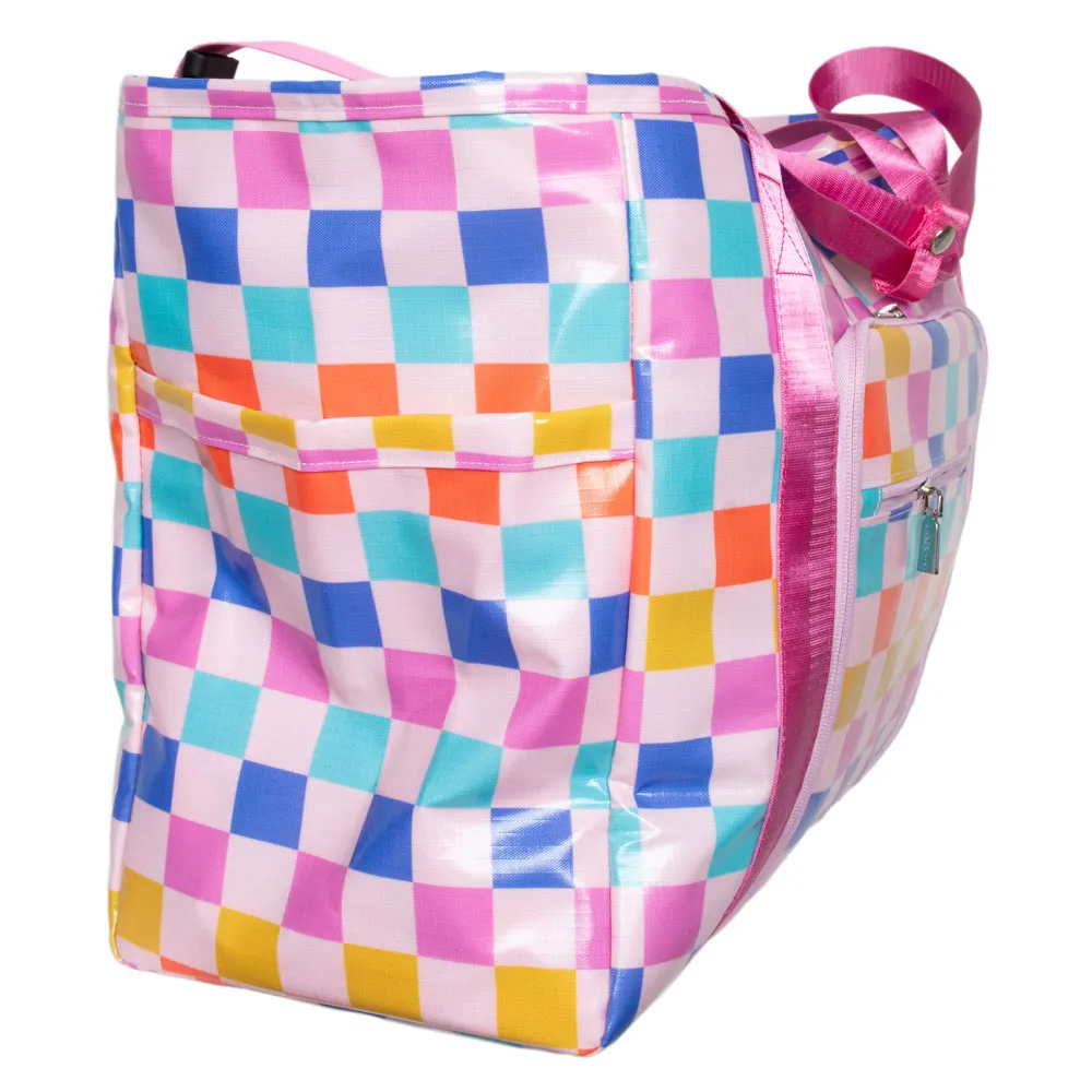 Multicolored Checkered Wholesale Foldable Large Tote Bag