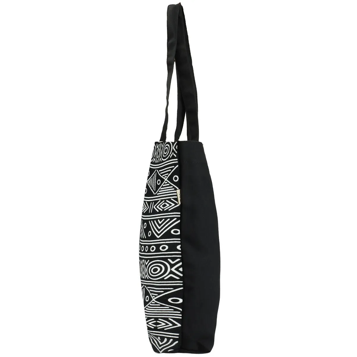 Premium Cotton Canvas Tote Bag- Aztec Black