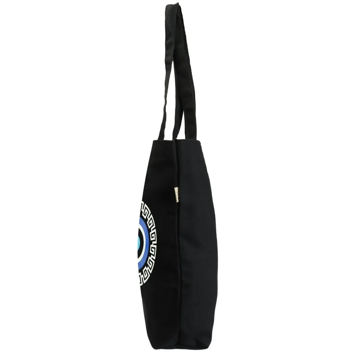 Premium Cotton Canvas Tote Bag- Evil Eye Black