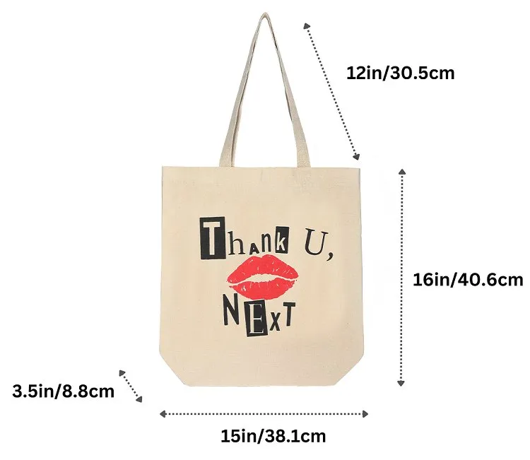 Premium Cotton Canvas Tote Bag- Thank You White