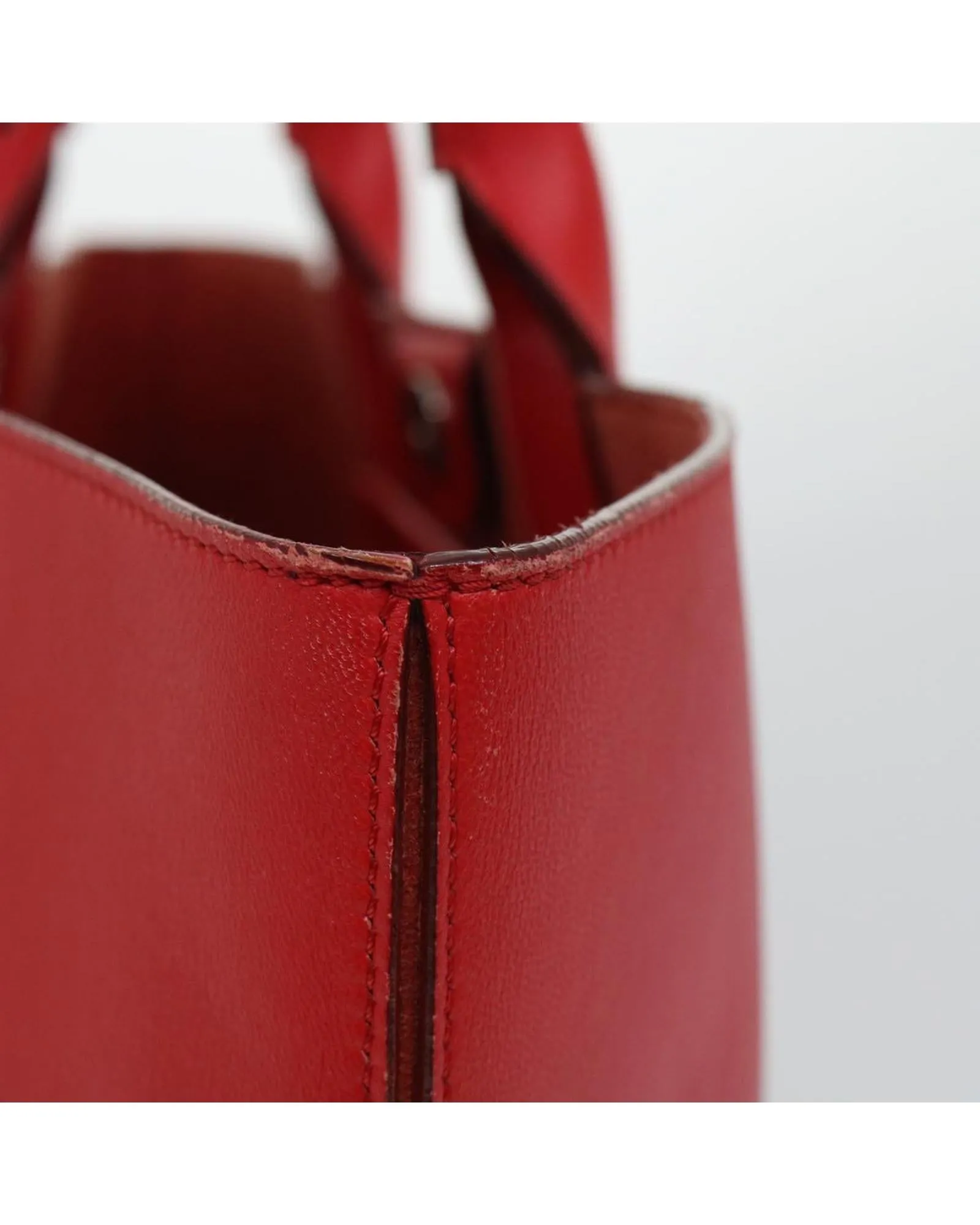 Red Leather Tote Bag