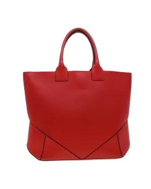 Red Leather Tote Bag