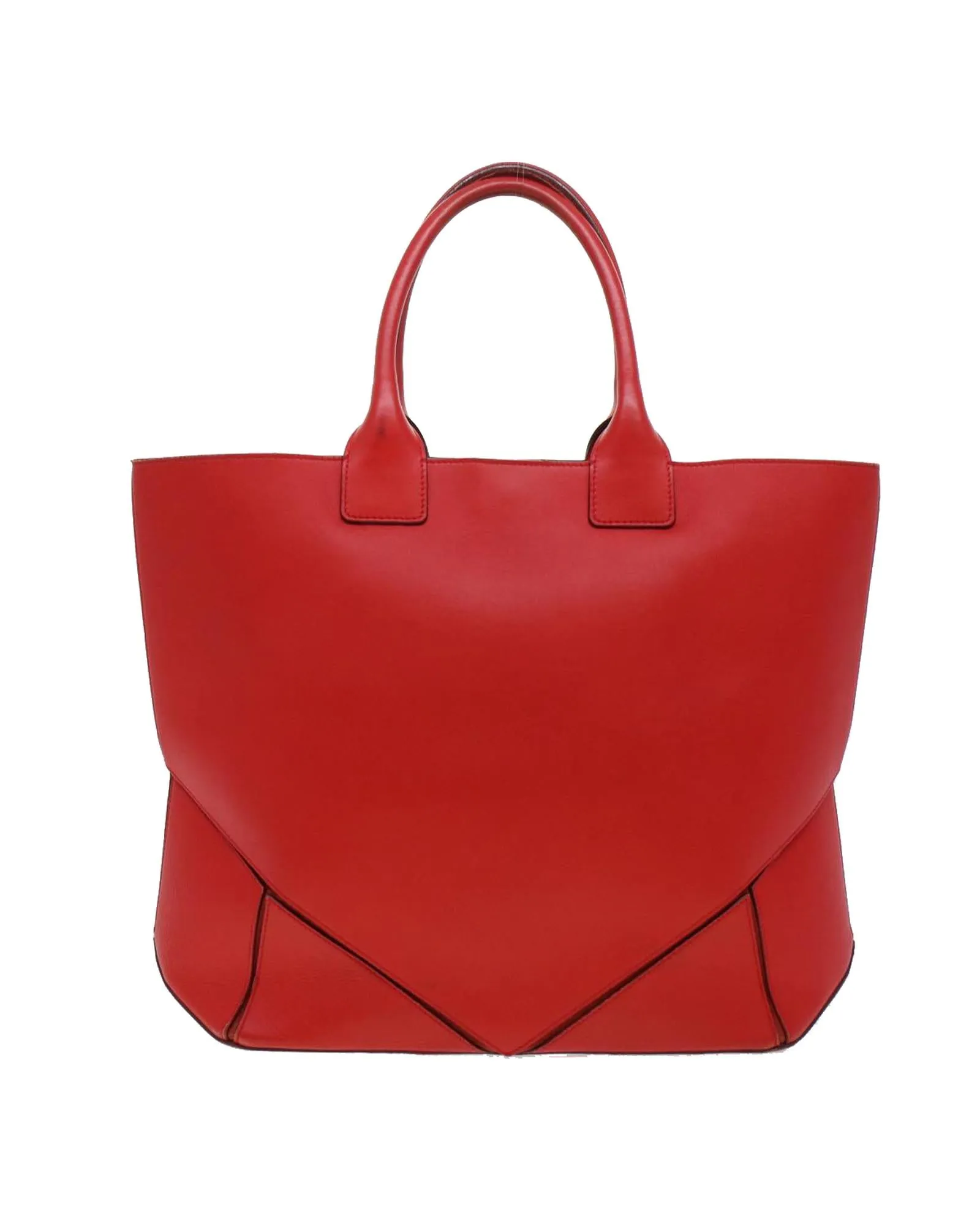 Red Leather Tote Bag