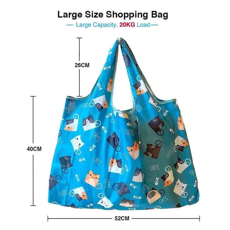 Reusable Shopping Bags - Eco-Friendly Foldable Groceries Pouch - Washable and Waterproof