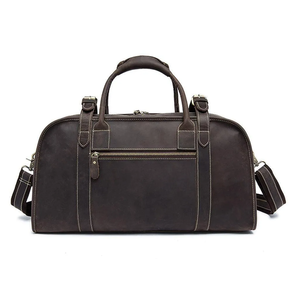 Rossie Viren  Men's  Large Capacity Leather Travel Bag