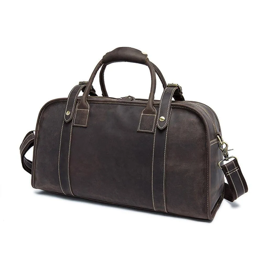 Rossie Viren  Men's  Large Capacity Leather Travel Bag