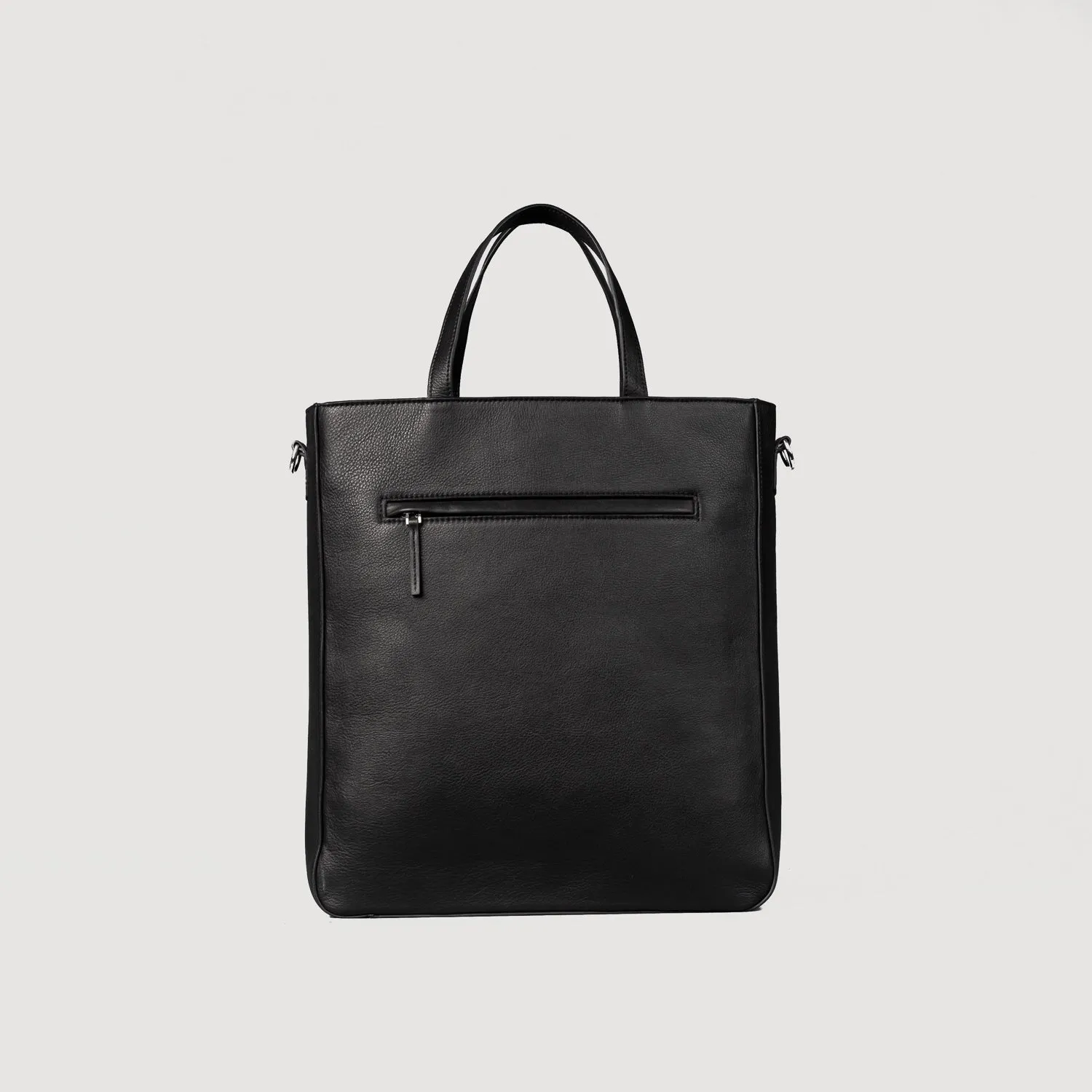 The Poet Black Leather Tote Bag