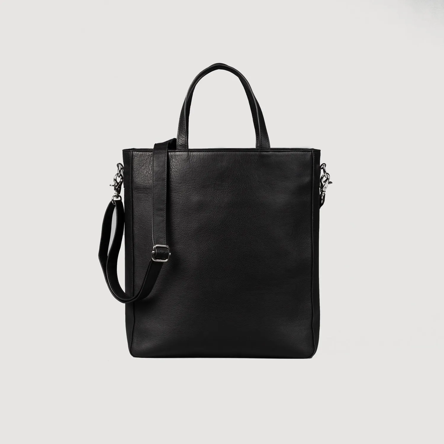 The Poet Black Leather Tote Bag