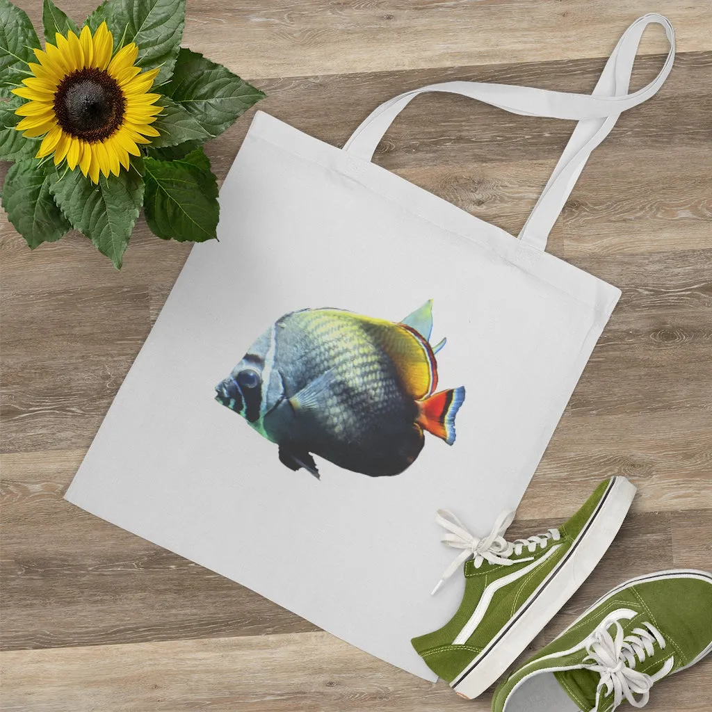 White Black Fish Tote Bag